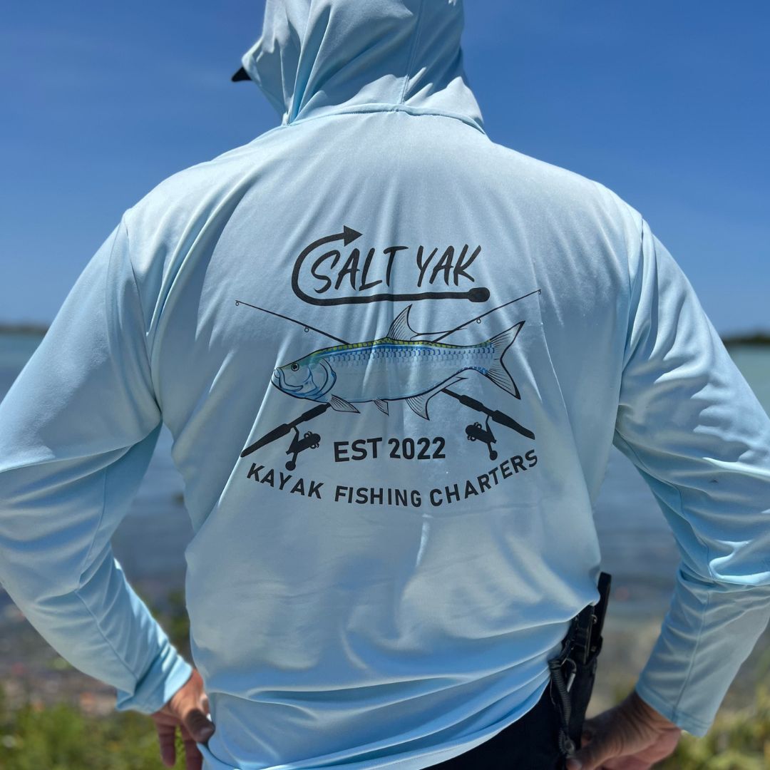 Ultimate Fishing Gear: SPF50 Long Sleeve Fishing Shirt with Hood Medium