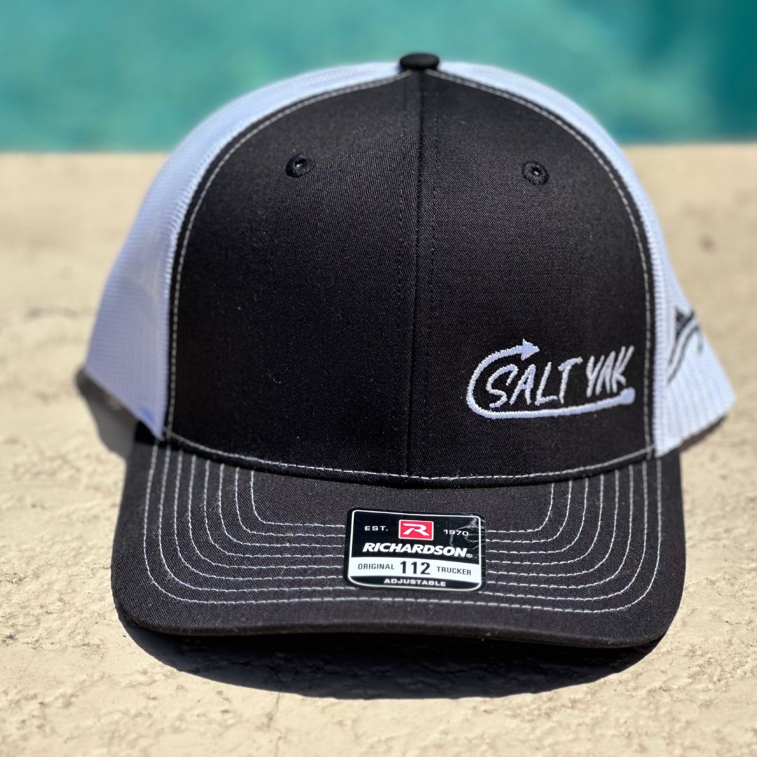 Black & White Richardson 112 – Salt Yak Hat with Snook Embroidery - salt - yak - fishing - charters