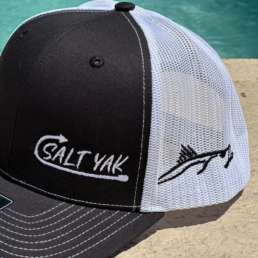 Black & White Richardson 112 – Salt Yak Hat with Snook Embroidery - salt - yak - fishing - charters